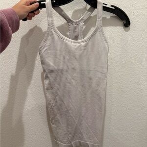 Lululemon Athletica White Ribbed Tank Top